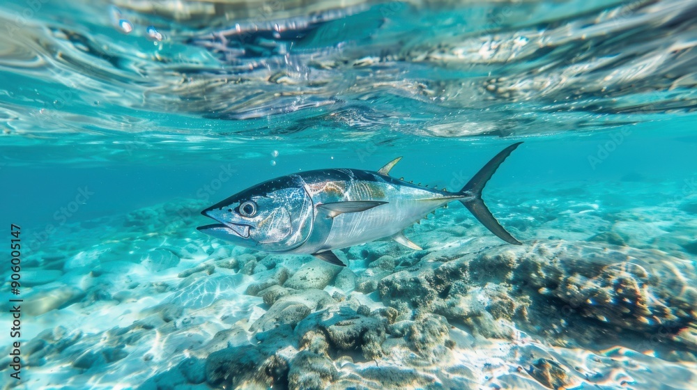 Fototapeta premium Bluefin tuna a saltwater fish found in the Mediterranean photo illustration
