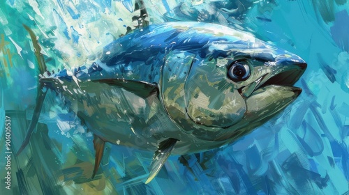 Wallpaper Mural Bluefin tuna a saltwater fish found in the Mediterranean photo illustration Torontodigital.ca