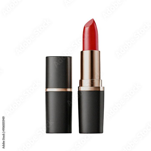 red lipstick mockup design isolated on transparent background 