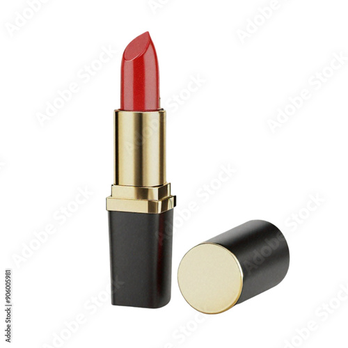 red lipstick mockup design isolated on transparent background 