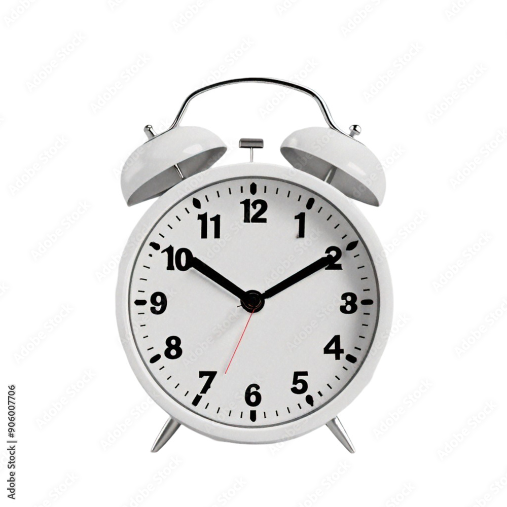 white alarm clock isolated on transparent background white alarm clock isolated on transparent background