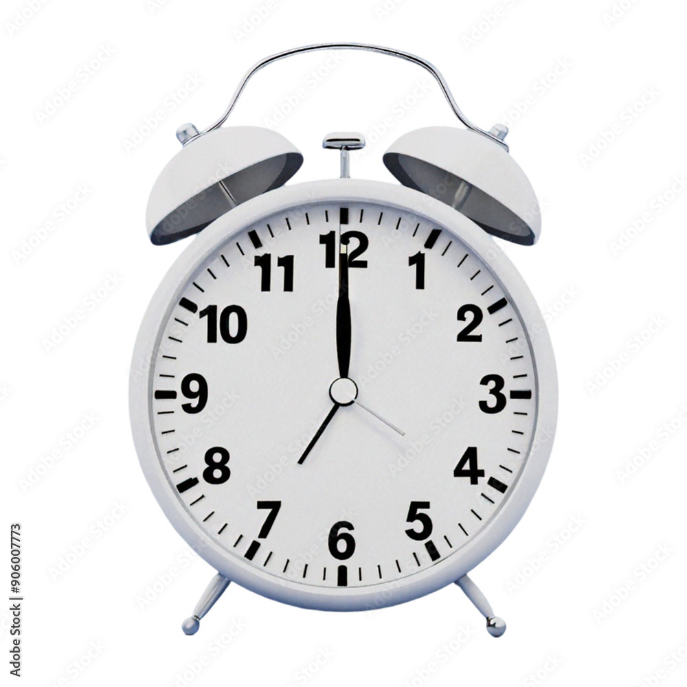 white alarm clock isolated on transparent background white alarm clock isolated on transparent background