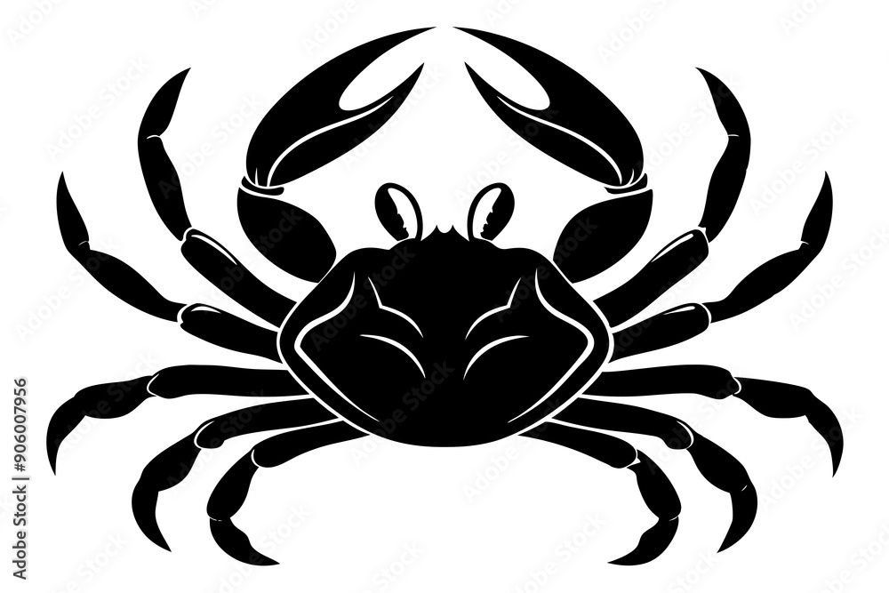Sea crab silhouette vector illustration Sea crab silhouette vector illustration