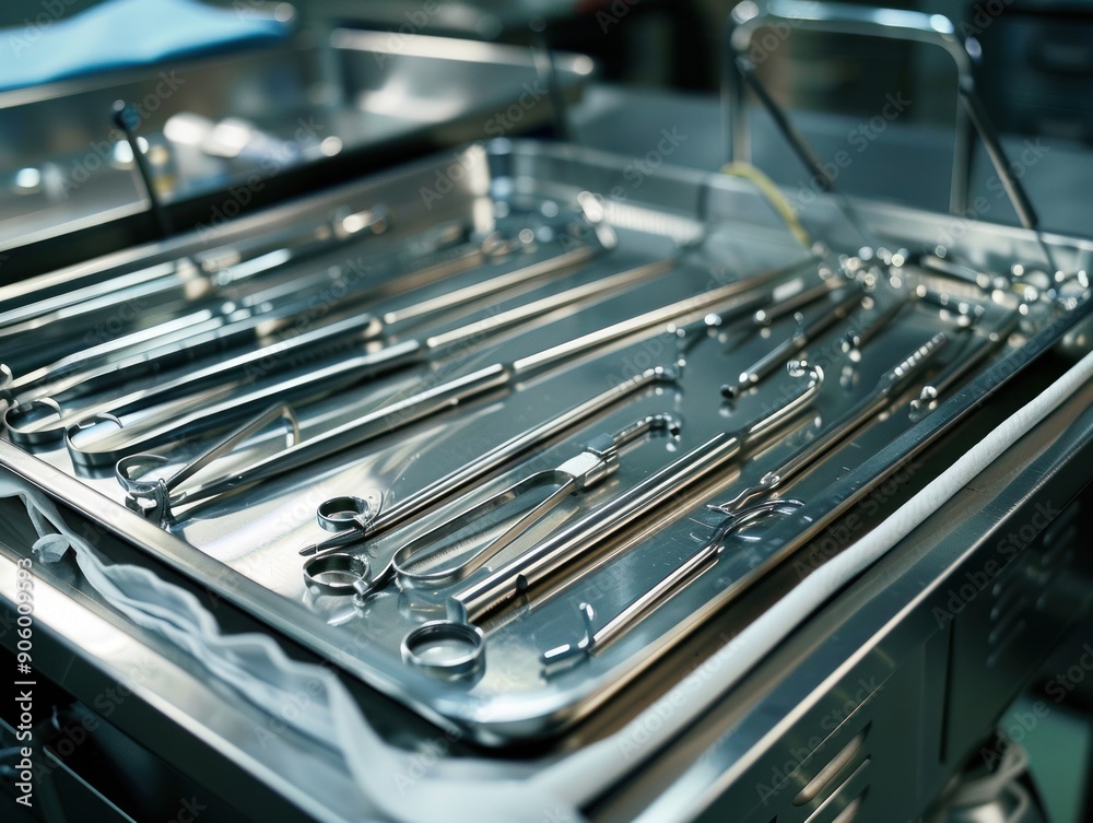 Surgical Instruments on a Sterile Tray Surgical Instruments on a Sterile Tray