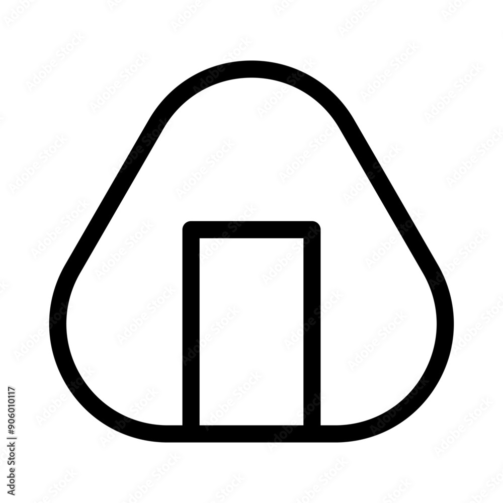 Onigiri icon in thin line style vector illustration graphic design Onigiri icon in thin line style vector illustration graphic design