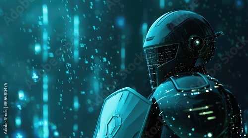 Virtual AI-powered guardian protecting digital assets from unauthorized cyber intrusions.