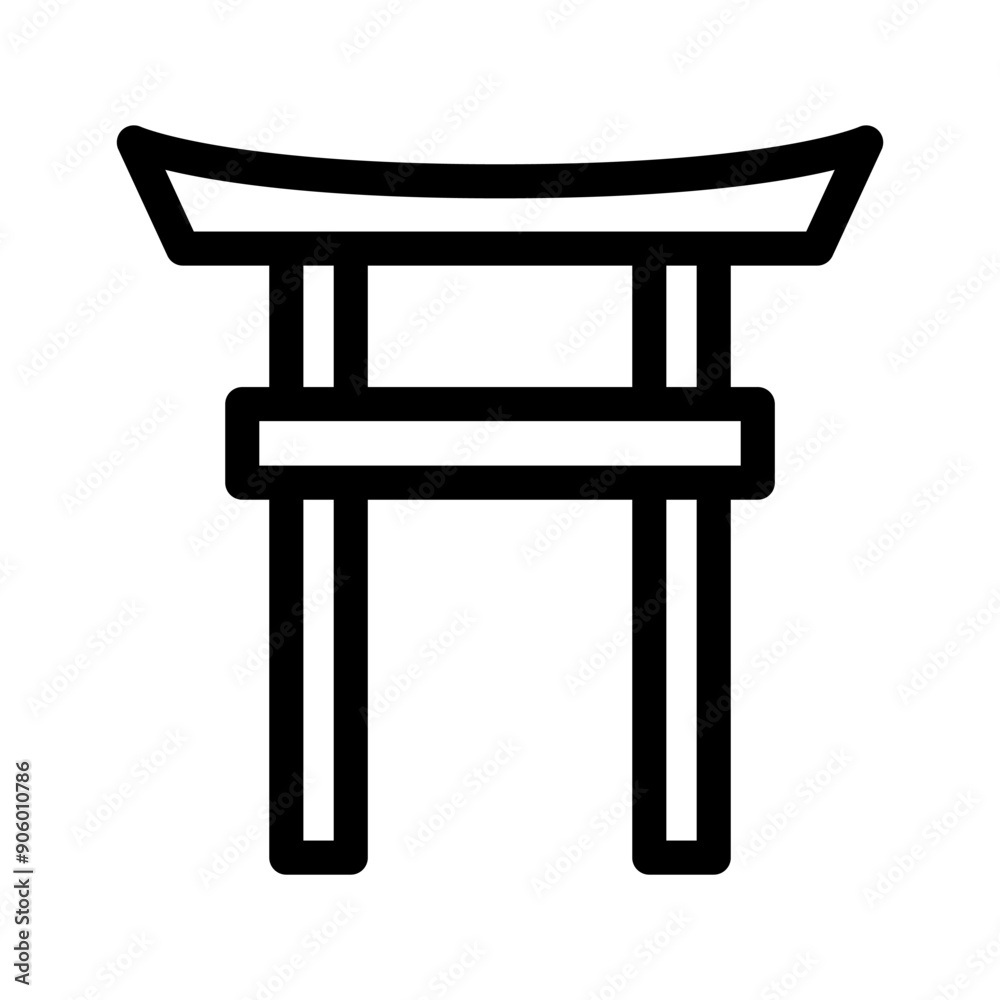 Torii icon in thin line style vector illustration graphic design Torii icon in thin line style vector illustration graphic design
