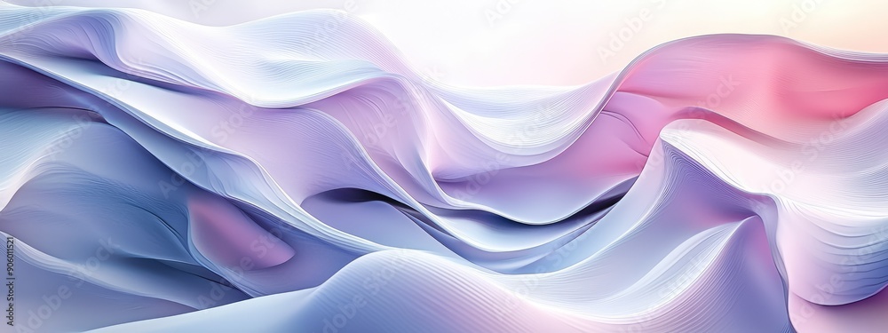 Obraz premium Abstract Gradient Waves in Pastel Colors Representing Fluidity and Tranquility