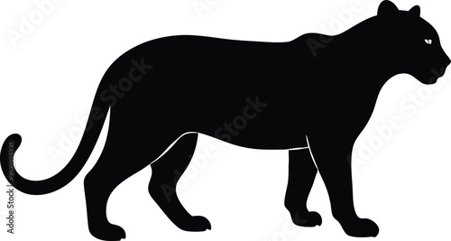 Black panther silhouette vector illustration 