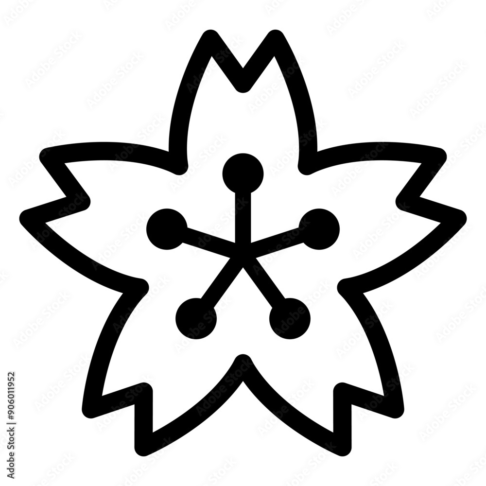Sakura icon in thin line style vector illustration graphic design Sakura icon in thin line style vector illustration graphic design