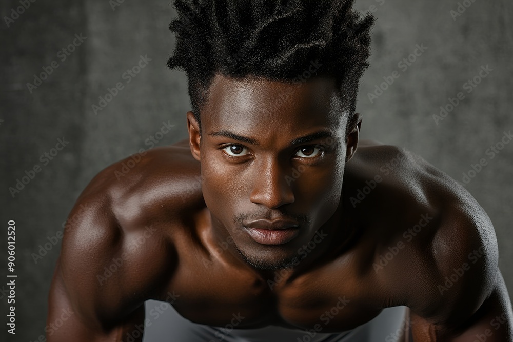 Fototapeta premium Entschlossener athletischer Mann beim Training