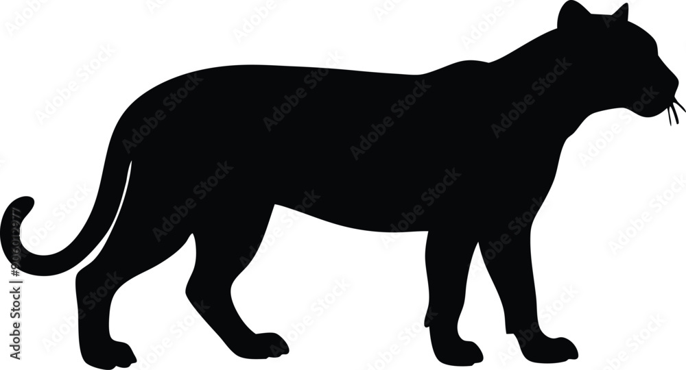 Black panther silhouette vector illustration Black panther silhouette vector illustration