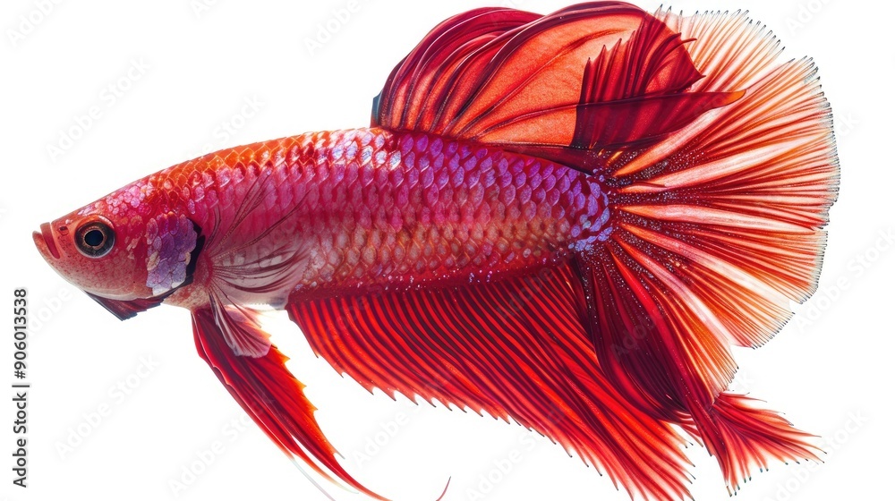 Fototapeta premium Red Betta fish isolated on white background