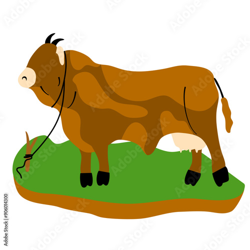 Cow in the grass vector