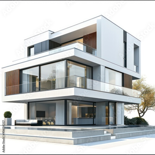 modern house with white background