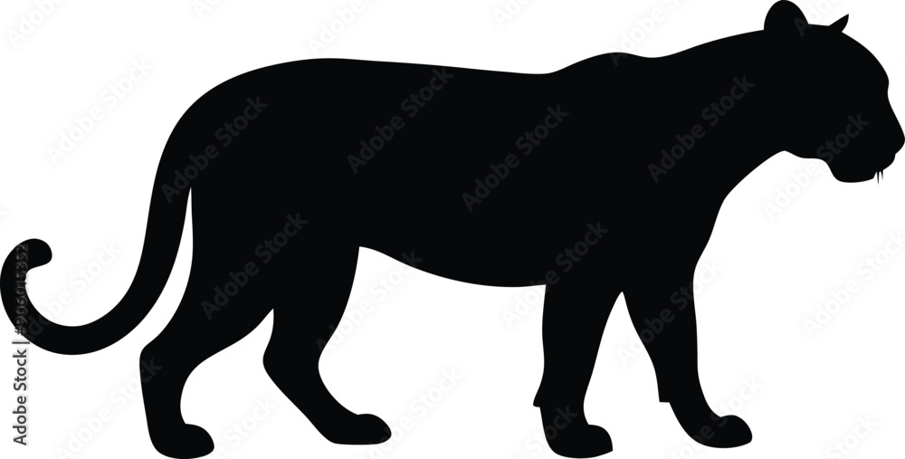 Black panther silhouette vector illustration Black panther silhouette vector illustration