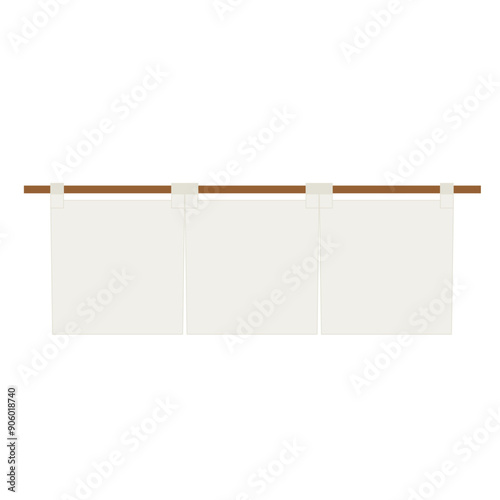 生成り色の暖簾のイラスト