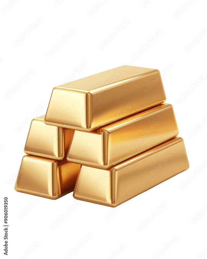 A stack of gleaming gold bars representing wealth, luxury, and financial security, perfect for investment or finance-related themes.