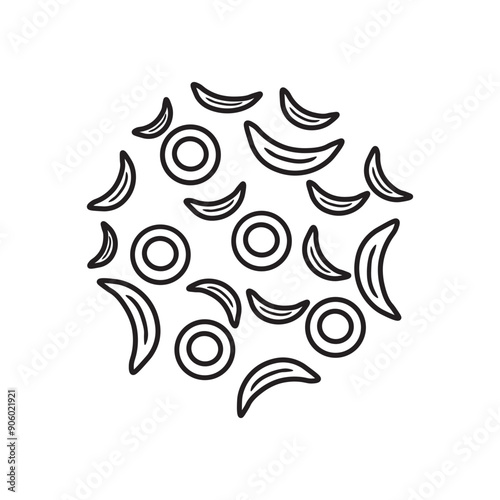sickle blood cell and normal blood glyph icon 