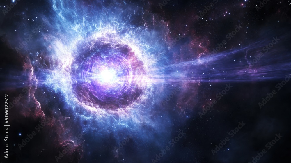 Cosmic Dance of a Pulsar: Neutron Star Emitting Radiant Beams in the Vast Universe