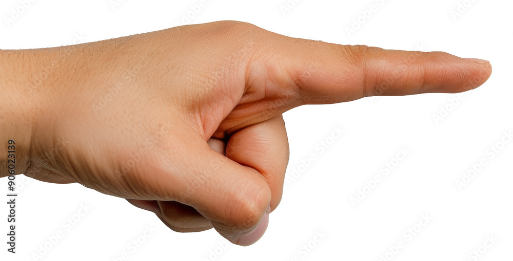 Hand pointing with index finger extended isolated on transparent background Hand pointing with index finger extended isolated on transparent background