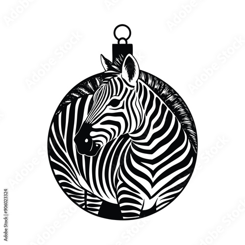 Black and White Zebra Ornament