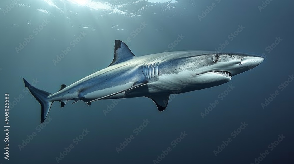 Blue Shark Gliding in the Ocean Blue Shark Gliding in the Ocean