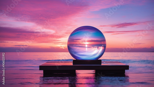 glass sits on the water