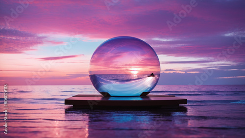 glass sits on the water