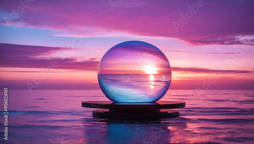 glass sits on the water