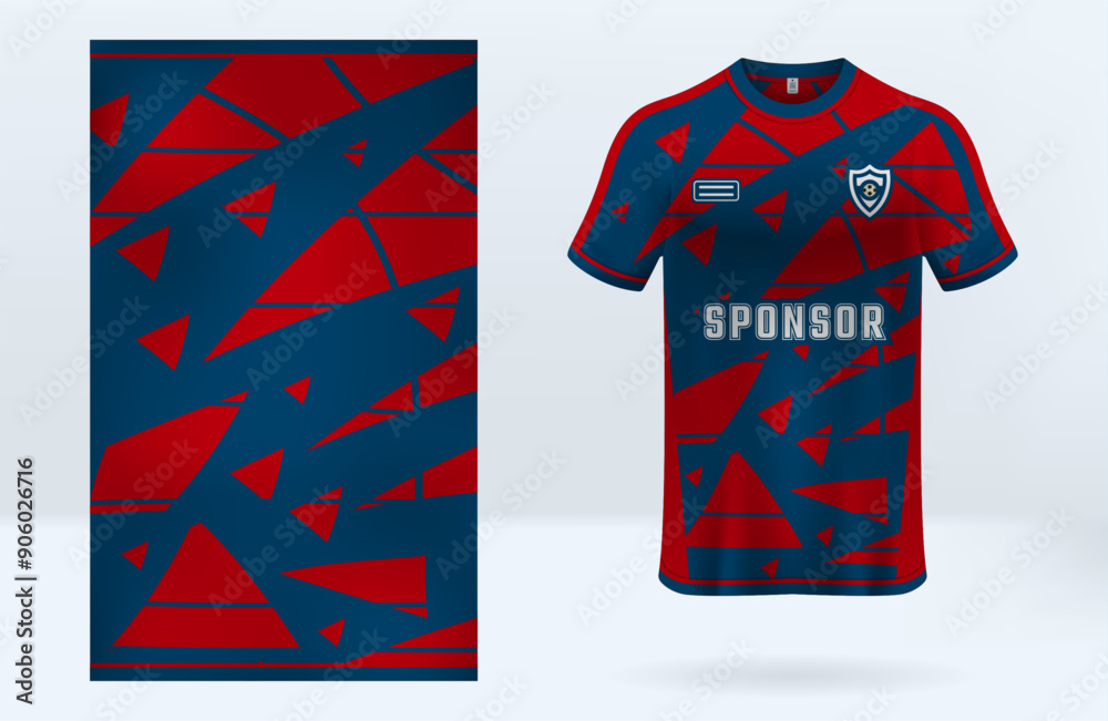 Sports jersey template design in red and dark blue colors Sports jersey template design in red and dark blue colors