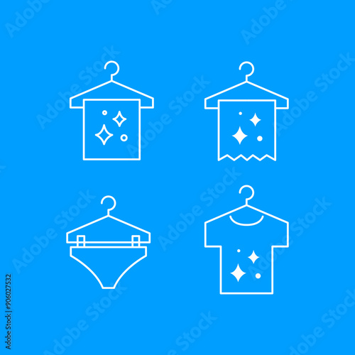 drying clothing line minimal set collection design vector