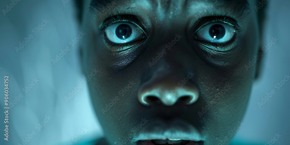 A close-up portrait of a child's face, filled with fear and terror, captured in a dark and shadowy setting.. bullying concept A close-up portrait of a child's face, filled with fear and terror, captured in a dark and shadowy setting.. bullying concept