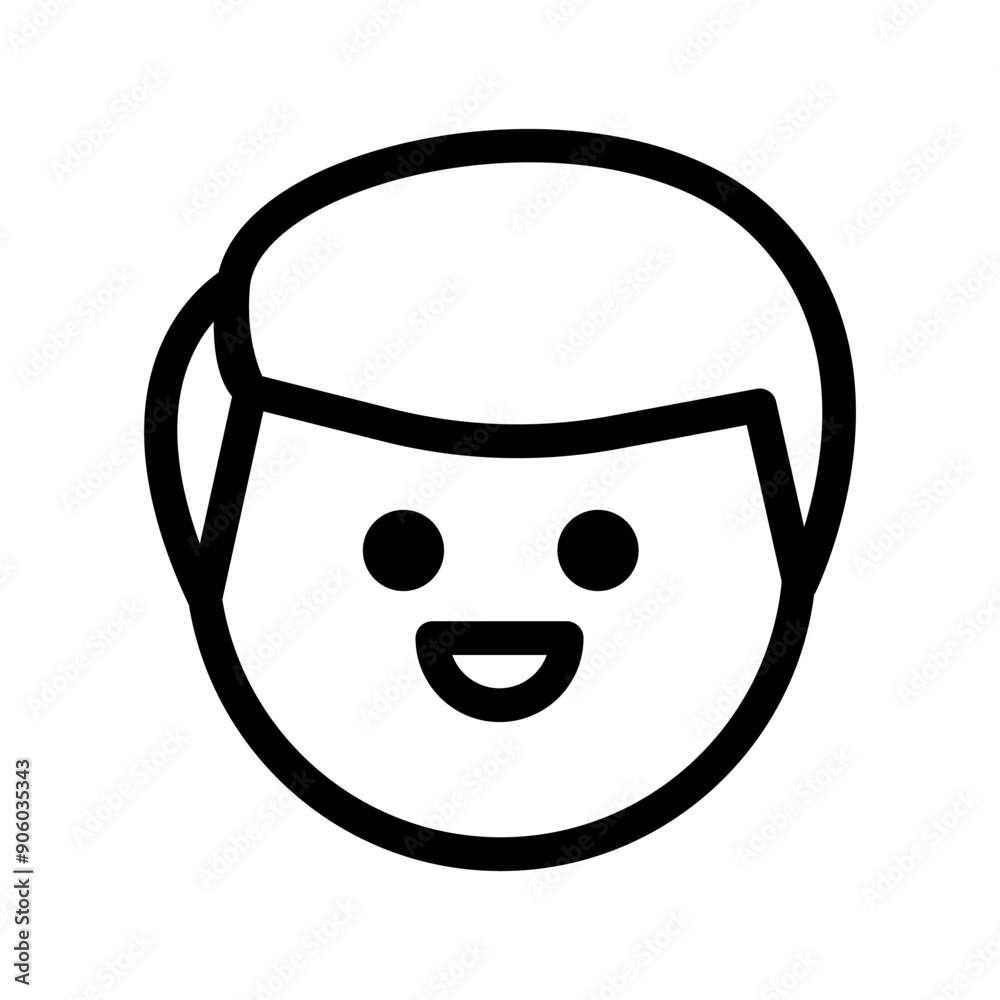 Smiley face woman icon in thin line style vector illustration graphic design Smiley face woman icon in thin line style vector illustration graphic design