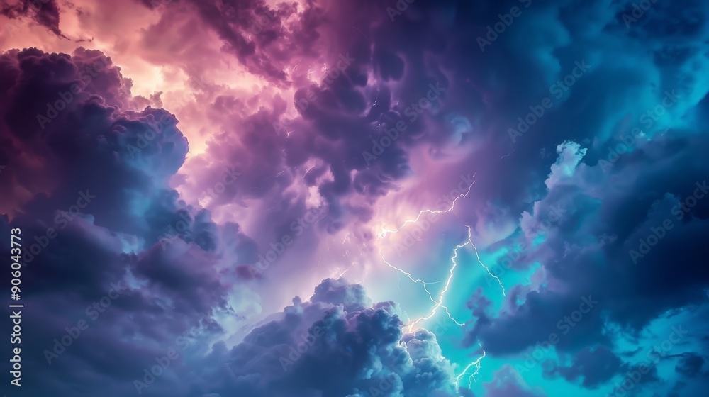 Thunderstorms brew in the summer sky, with flashes of lightning and booming thunder. Thunderstorms brew in the summer sky, with flashes of lightning and booming thunder.