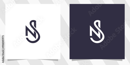 letter ns sn logo design vector