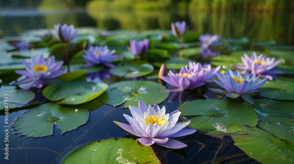 Water lilies float gracefully on ponds, creating serene, picturesque scenes. Water lilies float gracefully on ponds, creating serene, picturesque scenes.