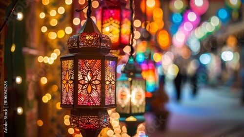 Write about the cultural traditions of decorating homes and streets during Ramadan Kareem. © Thirawat