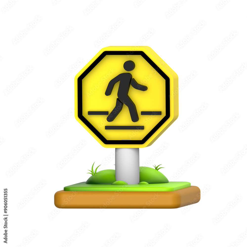 Pedestrian signs 3D Icon Pedestrian signs 3D Icon