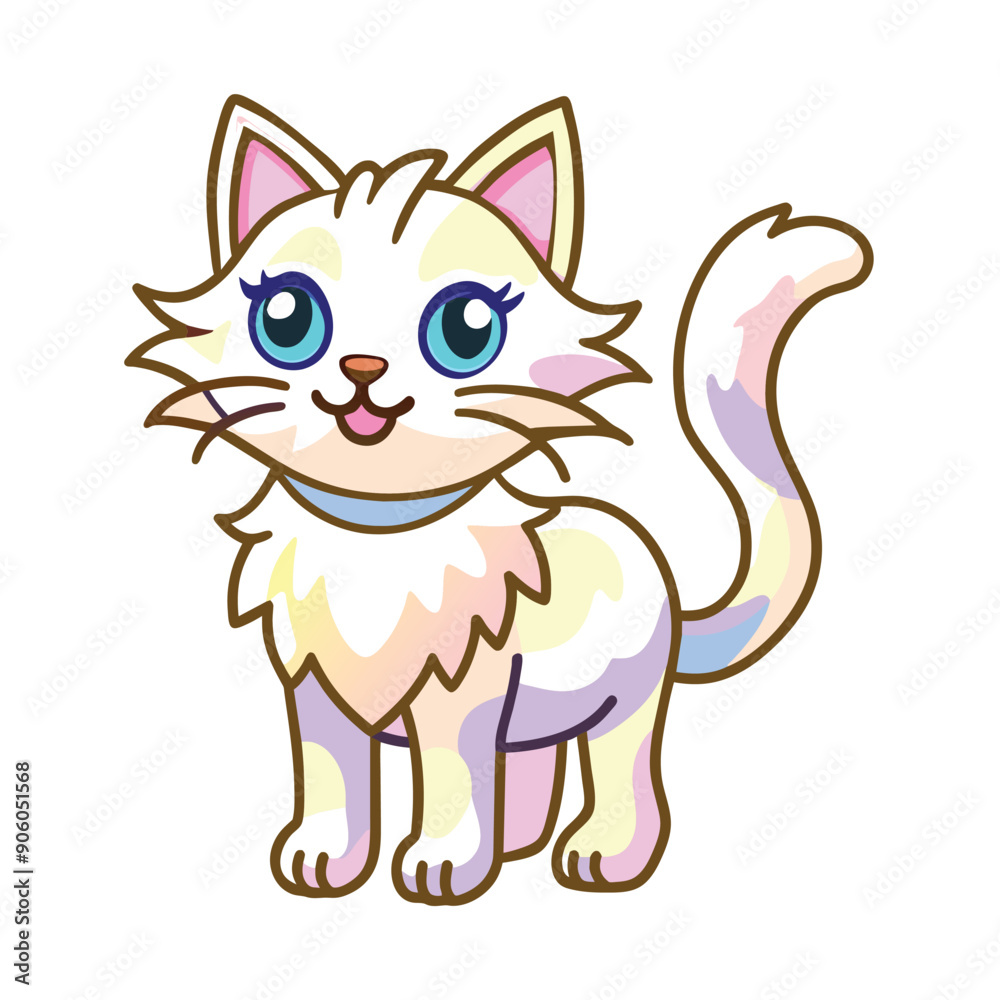Cute White Kitten With Pastel Fur And Blue Eyes Cute White Kitten With Pastel Fur And Blue Eyes