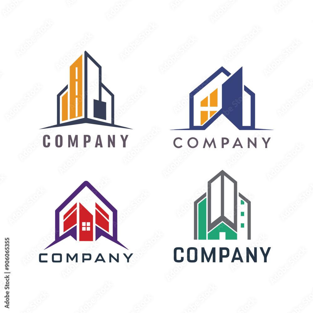 Fototapeta premium Real estate logo bundle design vector set