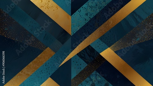 Wallpaper Mural abstract decorative background in textured blues and gold and bluish tones, decorative background or wallpaper created with Generative AI technology Torontodigital.ca