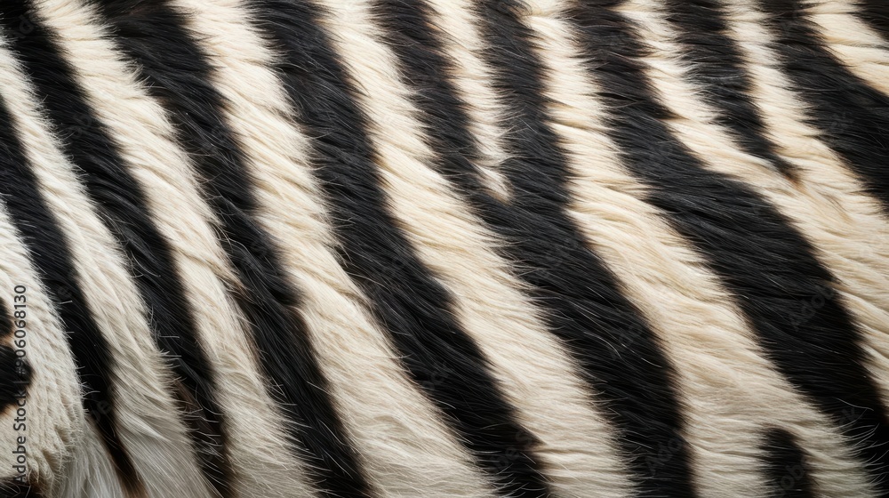 Close-up of a zebra's black and white striped fur. Close-up of a zebra's black and white striped fur.