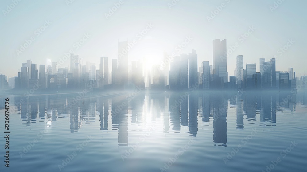 Naklejka premium Urban Background Metropolitan City with Skyscrapers