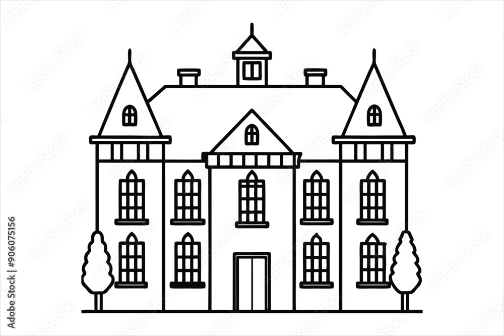 Manor line art vector Manor line art vector