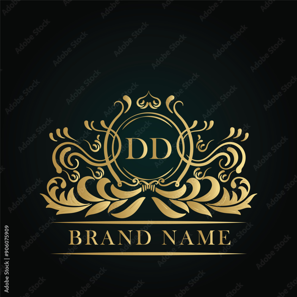 DD golden letter logo. DD logo initial Luxury ornament emblem. Golden template for cafe, bars, boutiques, invitations. Logo for business. Vintage elements. DD golden letter logo. DD logo initial Luxury ornament emblem. Golden template for cafe, bars, boutiques, invitations. Logo for business. Vintage elements.