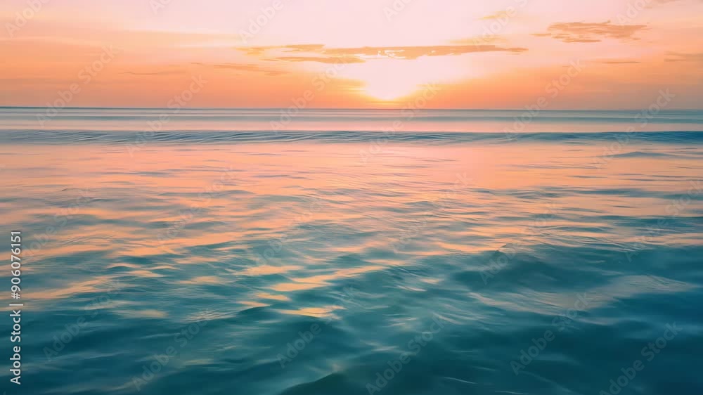 Serene ocean view at sunset, tranquil scene