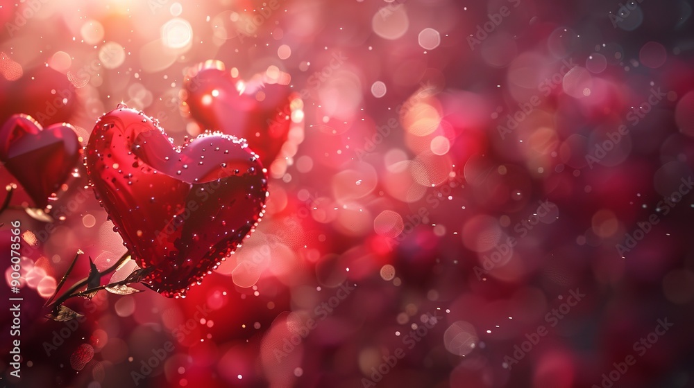 Festive holiday background with a sparkling red heart design, perfect for Valentine's Day, featuring love theme and copy space image. Festive holiday background with a sparkling red heart design, perfect for Valentine's Day, featuring love theme and copy space image.