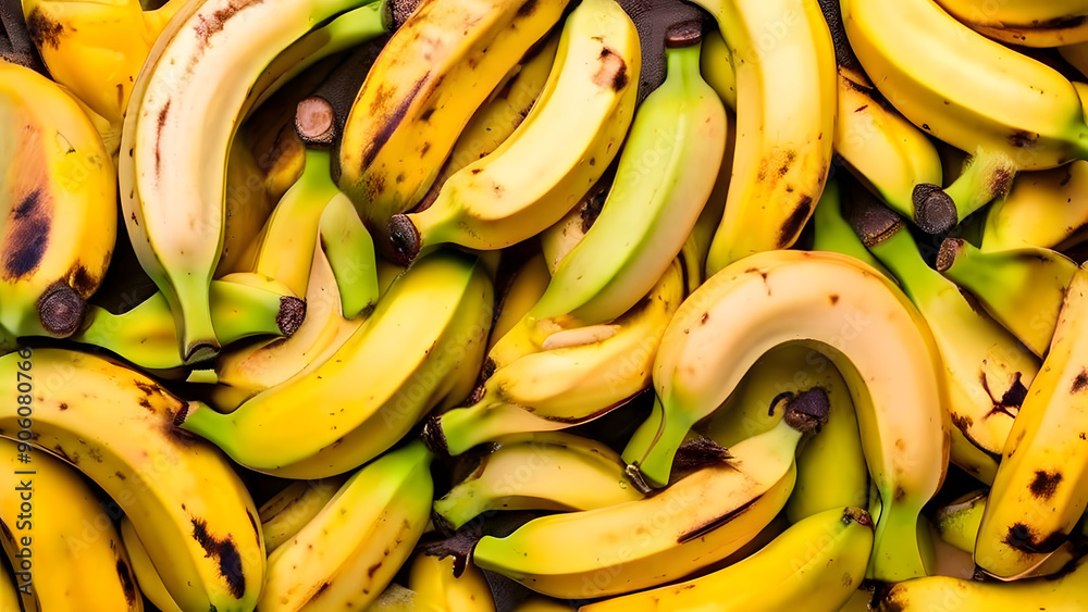 many banana in pile top view many banana in pile top view
