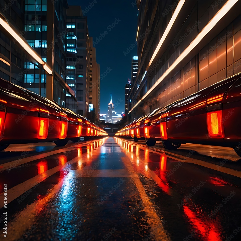 Fototapeta premium night traffic at night
